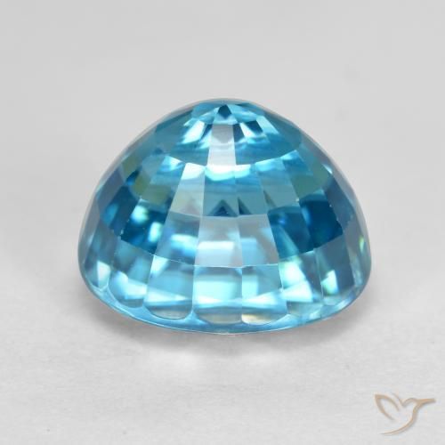 Zircone Blu elettrico naturale da 5.74 ct, Ovale, VVS