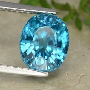 Zircone Blu naturale da 5.23 ct, Ovale, VVS