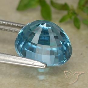 Zircone Blu naturale da 5.23 ct, Ovale, VVS