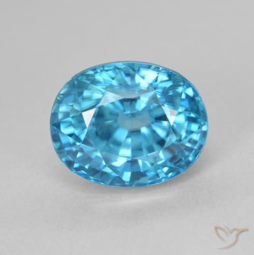 5.24ct Naturale Blu elettrico azzurro Zircone, Ovale, VVS
