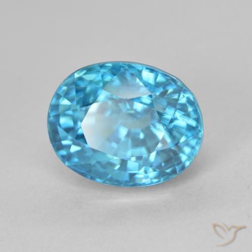 Zircone Blu elettrico azzurro naturale da 5.24 ct, Ovale, VVS
