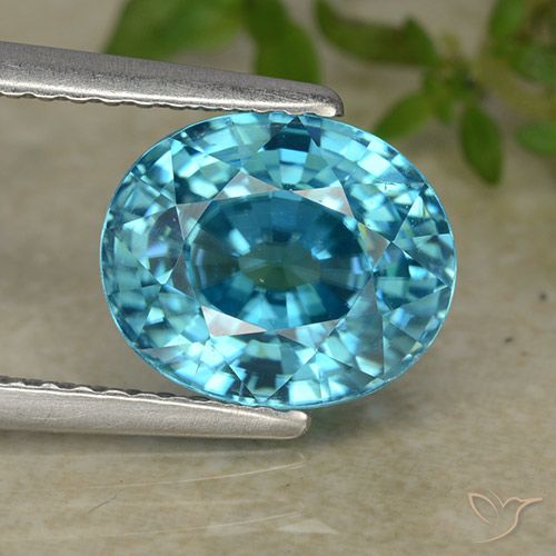 4.76ct Naturale Blu elettrico Zircone, Ovale, VVS