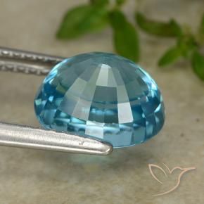 Zircone Blu elettrico naturale da 4.76 ct, Ovale, VVS