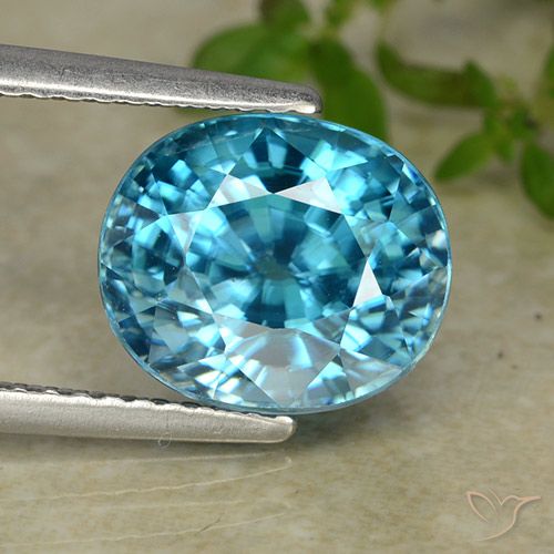 5.86ct Naturale Blu elettrico azzurro Zircone, Ovale, VVS