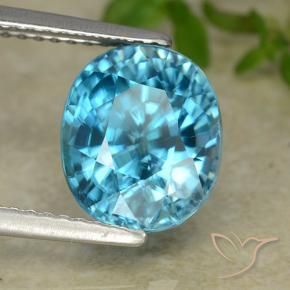 Zircone Blu elettrico azzurro naturale da 5.86 ct, Ovale, VVS