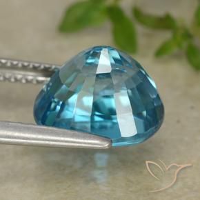 Zircone Blu elettrico azzurro naturale da 5.86 ct, Ovale, VVS