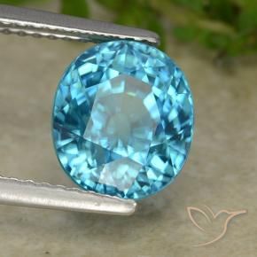 Zircone Blu naturale da 5.47 ct, Ovale, VVS