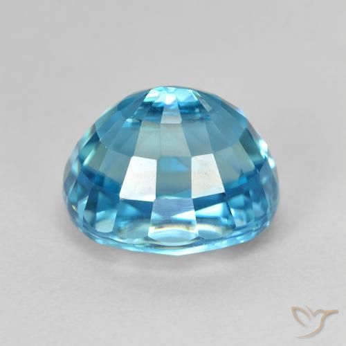 Zircone Blu medio naturale da 5.88 ct, Ovale, VVS