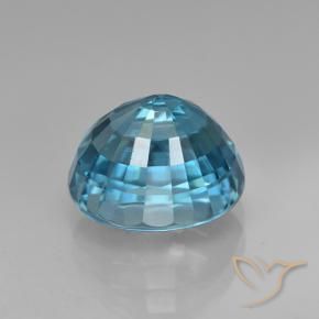 Zircone Intense Silver Aqua-Blue naturale da 5.07 ct, Ovale, VVS