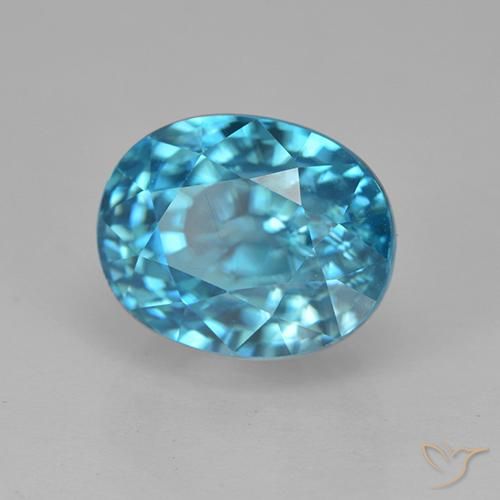 Zircone Blu elettrico azzurro naturale da 5.86 ct, Ovale, VVS