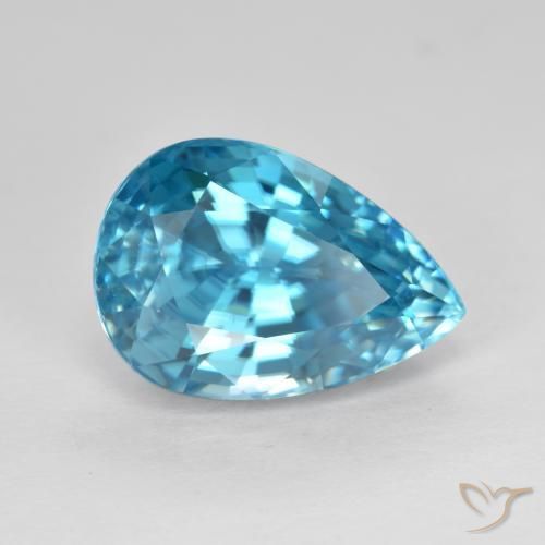 Zircone Blu acqua naturale da 6.80 ct, Forma a pera, VVS