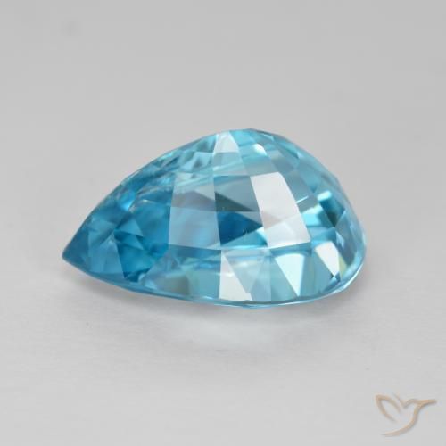 Zircone Blu acqua naturale da 6.80 ct, Forma a pera, VVS