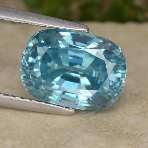 6.38ct Naturale Blu medio Zircone, Ovale, VVS