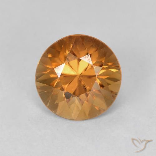 Zircone Arancione scuro naturale da 2.02 ct, Rotondo, VVS-VS
