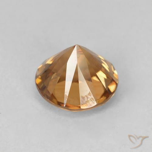 Zircone Arancione scuro naturale da 2.02 ct, Rotondo, VVS-VS