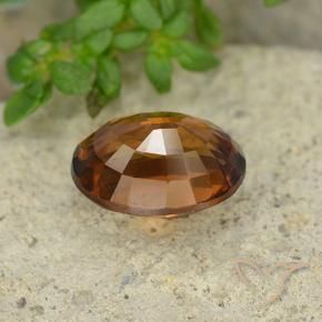 Zircone Arancione scuro naturale da 1.79 ct, Ovale, VVS-VS
