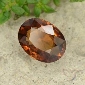 Zircone Arancio medio-scuro naturale da 1.69 ct, Ovale, VS