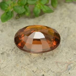 Zircone Arancio medio-scuro naturale da 1.69 ct, Ovale, VS