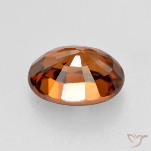 Zircone Arancione scuro naturale da 2.16 ct, Ovale, VVS-VS