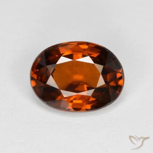 1.85ct Naturale Arancione rossastra Zircone, Ovale, VVS