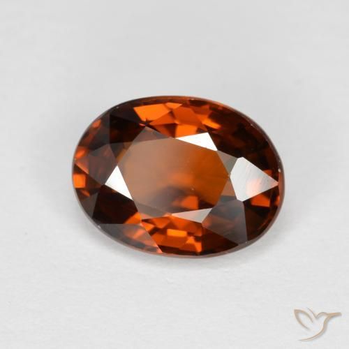 Zircone Arancione rossastra naturale da 1.85 ct, Ovale, VVS