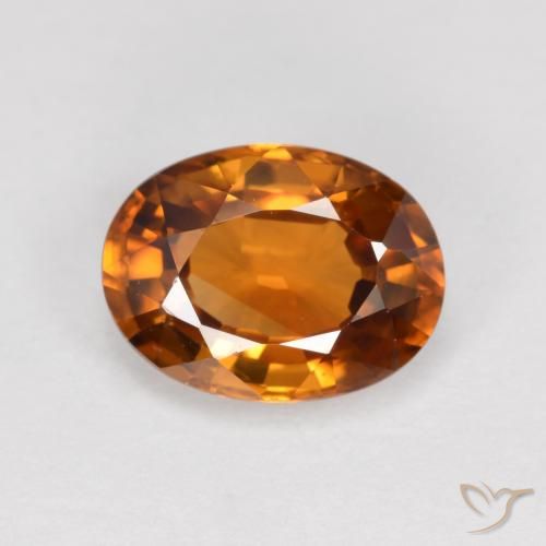 1.98ct Naturale Arancio medio-scuro Zircone, Ovale, VVS-VS