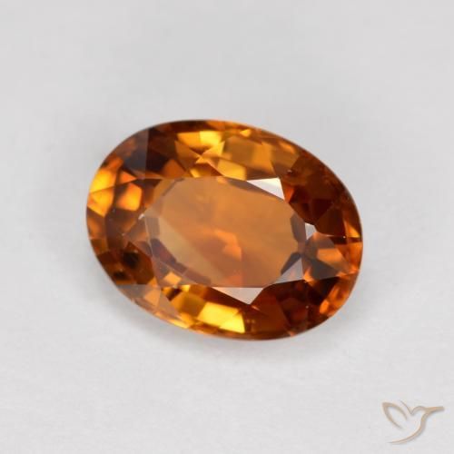 Zircone Arancio medio-scuro naturale da 1.98 ct, Ovale, VVS-VS