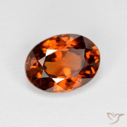 Zircone Arancione scuro naturale da 1.75 ct, Ovale, VVS-VS