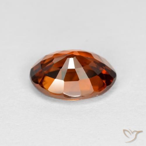 Zircone Arancione scuro naturale da 1.75 ct, Ovale, VVS-VS