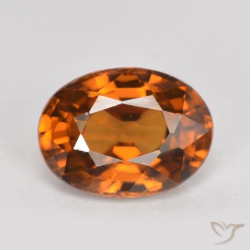 1.99ct Naturale Arancione scuro Zircone, Ovale, VVS
