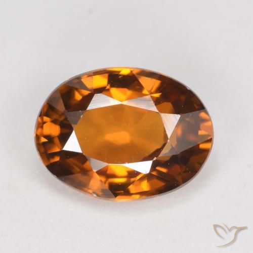 1.62ct Naturale Arancio brunastro intenso Zircone, Ovale, VVS, Photo A