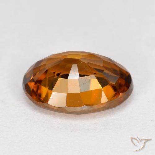 Zircone Arancio brunastro intenso naturale da 1.62 ct, Ovale, VVS
