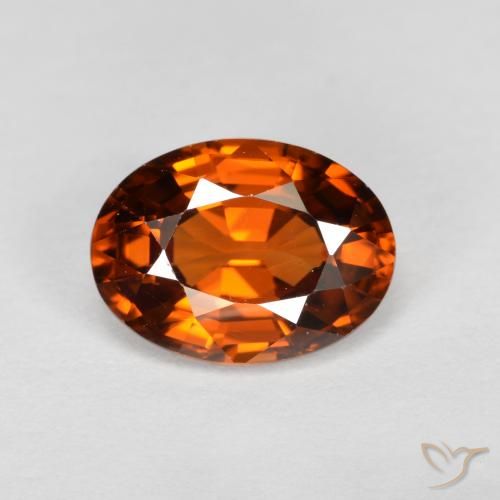 1.74ct Naturale Arancione scuro Zircone, Ovale, VVS