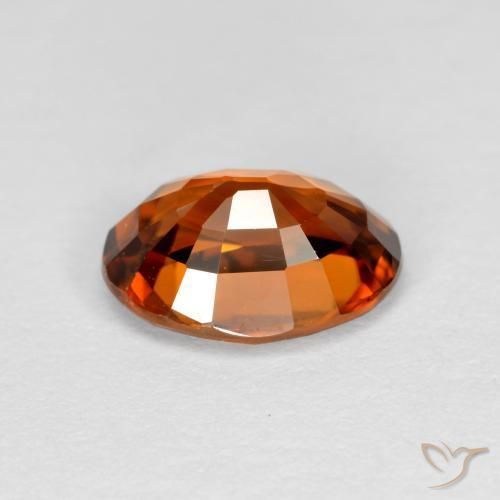 Zircone Arancione scuro naturale da 1.74 ct, Ovale, VVS
