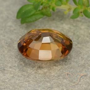 Zircone Arancio medio-scuro naturale da 2.00 ct, Ovale, VVS-VS