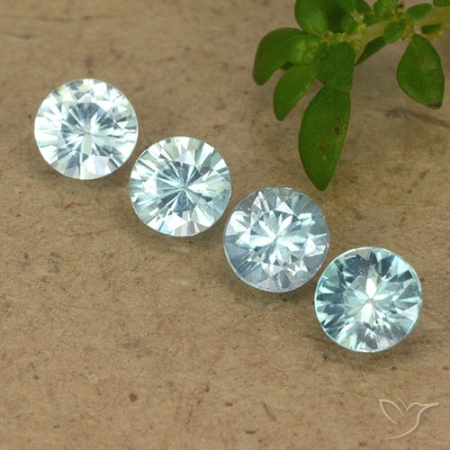 Zircone naturale blu da 2,04 ct, taglio rotondo, VVS