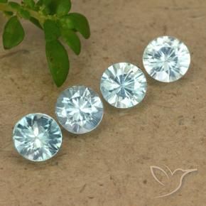 Zircone naturale blu da 2,04 ct, taglio rotondo, VVS