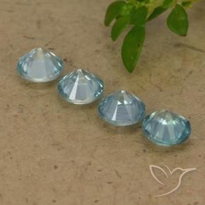 Zircone naturale blu da 2,04 ct, taglio rotondo, VVS