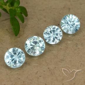 Gemme di Zircone Azzurro naturale da 2.08 ct, Rotondo, VVS