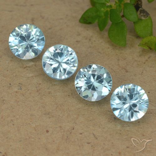 2.10ctw Naturale Azzurro Maya chiaro Zircone, Rotondo, VVS-VS