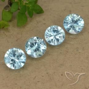 Gemme di Zircone Azzurro Maya chiaro naturale da 2.10 ct, Rotondo, VVS-VS