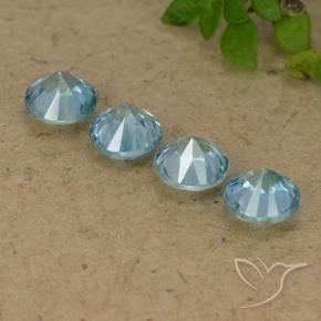 Gemme di Zircone Azzurro Maya chiaro naturale da 2.10 ct, Rotondo, VVS-VS