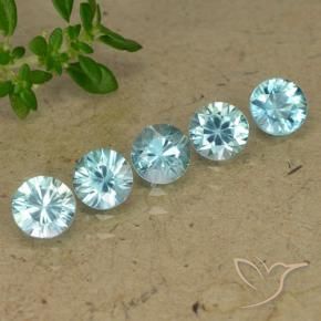Gemme di Zircone Azzurro naturale da 2.78 ct, Rotondo, VVS