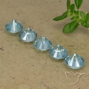 Gemme di Zircone Azzurro naturale da 2.78 ct, Rotondo, VVS