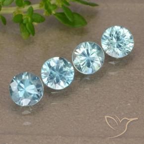 Gemme di Zircone Bambina blu naturale da 1.85 ct, Rotondo, VVS-VS
