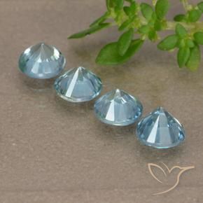 Gemme di Zircone Bambina blu naturale da 1.85 ct, Rotondo, VVS-VS