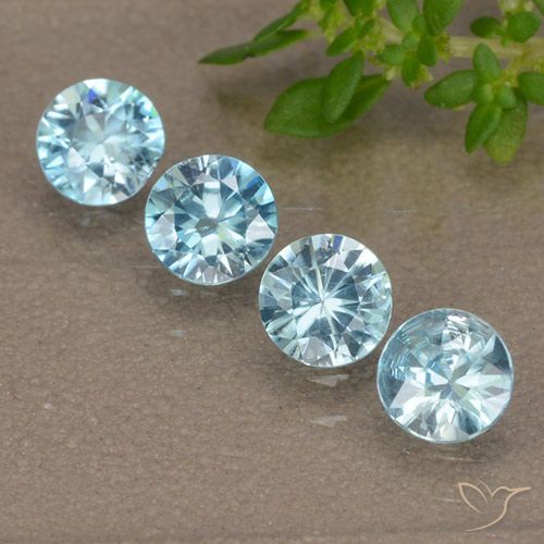 1.84ctw Naturale Azzurro Zircone, Rotondo, VVS-VS