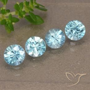 Gemme di Zircone Bambina blu naturale da 2.17 ct, Rotondo, VVS