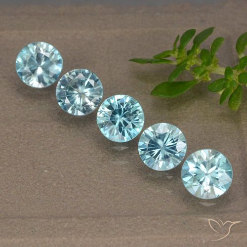 2.74ctw Naturale Azzurro Zircone, Rotondo, VVS-VS