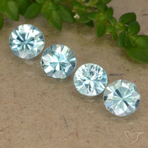 2.13ctw Naturale Azzurro Zircone, Rotondo, VS